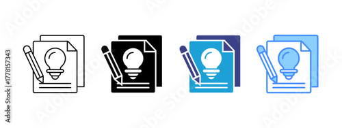 Concept  Collection icon set multiple style collection