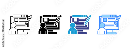 Content Creator Collection icon set multiple style collection