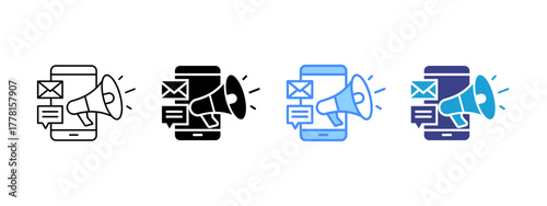 Mobile Marketing Collection icon set multiple style collection