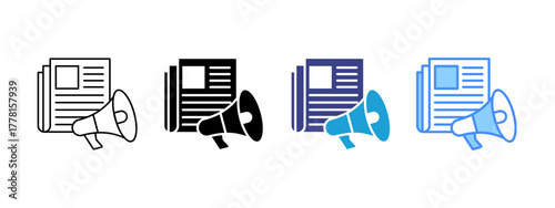 Newspaper  Collection icon set multiple style collection