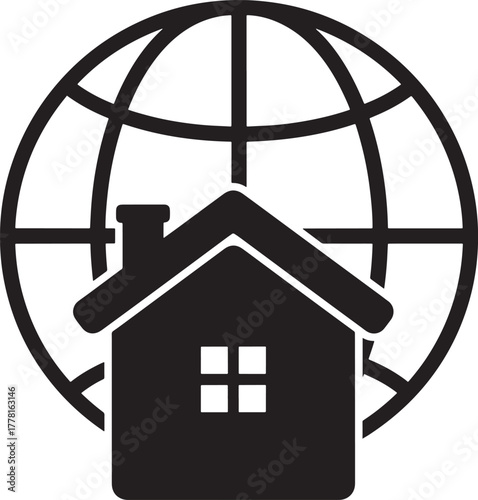 Global real estate housing concept silhouette