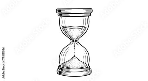 Classic Hourglass Illustration Depicting the Passage of Time on White
