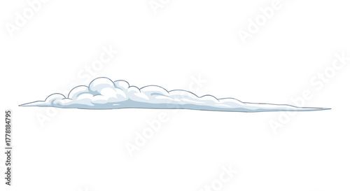 Single horizontal cloud illustration on a crisp white background