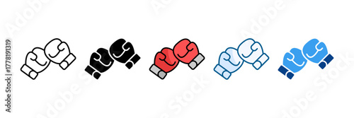 Boxing Glove Icon Set Multiple Style Collection