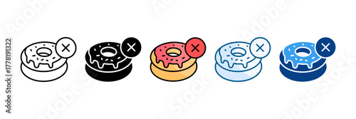 No Junk Food Icon Set Multiple Style Collection