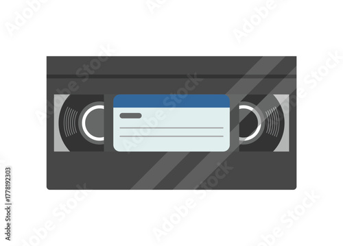 VHS cassette. Simple flat illustration.
