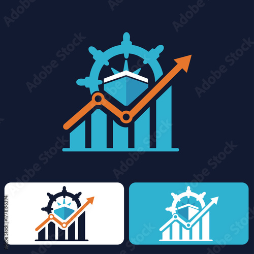 tradinc-trading-logo-ship-wheel-growth-chart-arrow-vector
