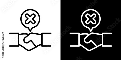 Avoid Handshake  Icon Of Line Black And White Style 