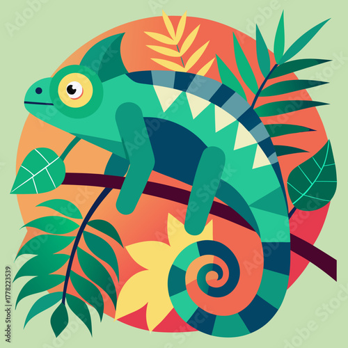 chameleon on a branch