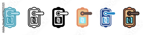 Door Lock Mini Illustration Icon. Use For Modern Concept, Print, Ui, Ux Kit, Web And App Development. Vector Related To Technology, Smart Home And More