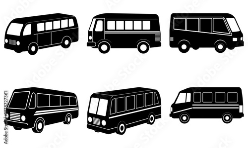 Diverse bus fleet ready for transport projects, urban mobility solutions, or school services, showcasing varied designs for efficient public transit systems
