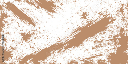 Grungy, aged brown metal wall with a textured rusty surface and abstract paint detail