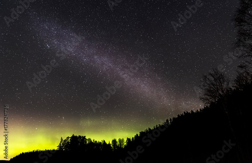 The Milky Way With Some Aurora On The Way To Kisa