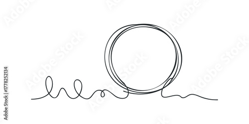 Abstract Scribble Circle and Line Composition