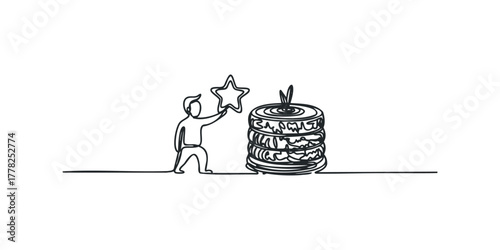 Person reaches for star above stack of pancakes