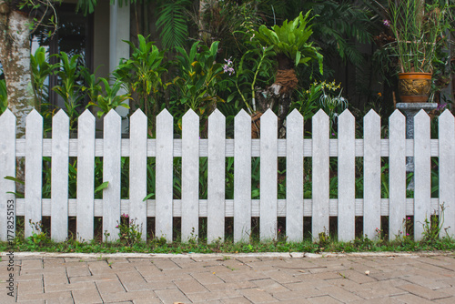 White wooden fence