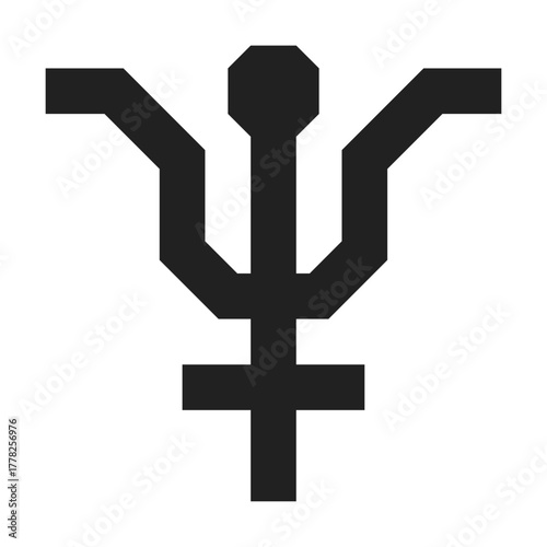 antimony alchemy line icon – geometric mystical design