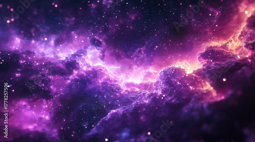 Fototapeta Naklejka Na Ścianę i Meble -  Creative glowing purple metaverse space background