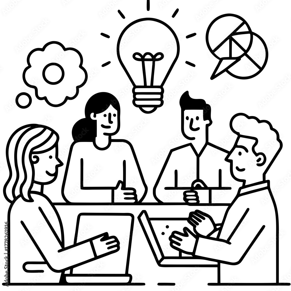 Fototapeta premium Team brainstorming new ideas