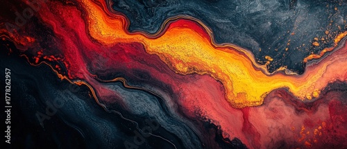 Fiery Abstract Resin Art Texture