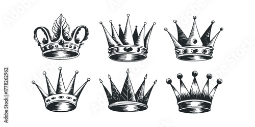 Collection of Hand Drawn Crown Icons