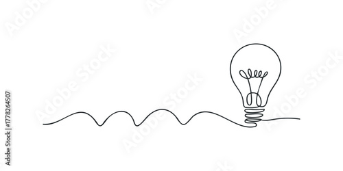 Lightbulb drawn with a single continuous line