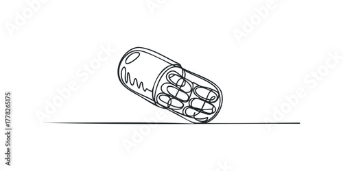 Capsule with pills medical health care