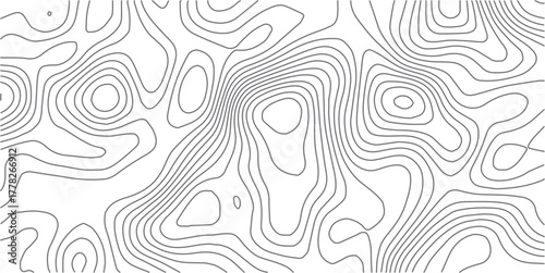 Abstract black topographic lines on a white background. black line waves topographical design. Geographic mountain contours Vector Illustration.