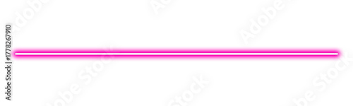 Vibrant Neon Pink Horizontal Line on Transparent Backdrop, Perfect for Minimalist Graphic Designs and Modern Digital Projects
