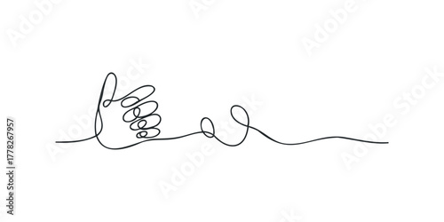 Minimalist Line Art of a Hand Giving a Thumbs Up Gesture