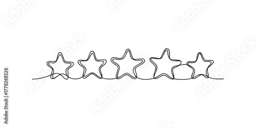 Five Star Rating Line Art