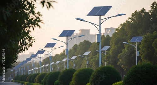 Eco friendly street lighting system with renewable solar energy.