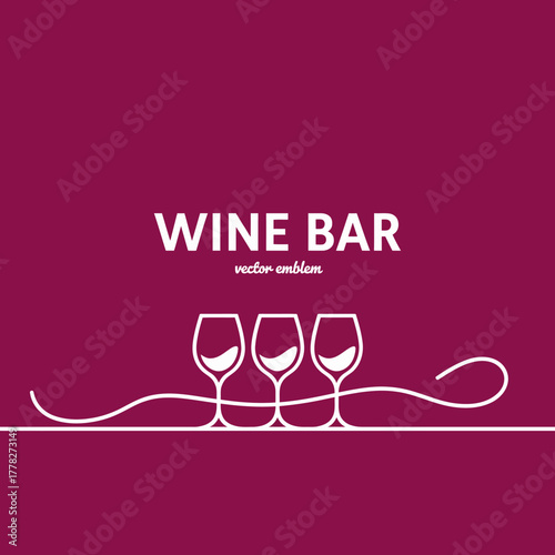 This stylish emblem presents a minimalist design featuring wine glasses, ideal for a contemporary wine bar that values elegance and sophisticated drinking experiences.