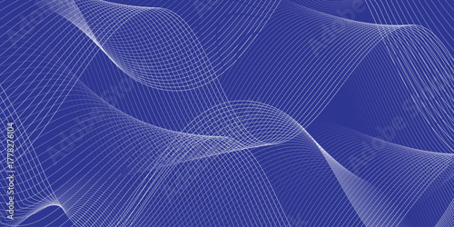 abstract creative blend wave line design on blue for background, banner, poster.
