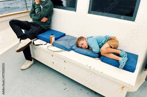 Seasick child on ferry
