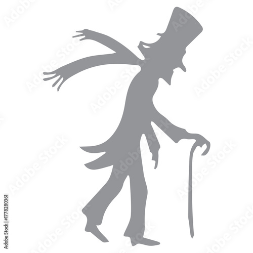 Miserly old man silhouette