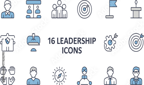 Leadership icons vector graphic design for business management and strategy development illustration