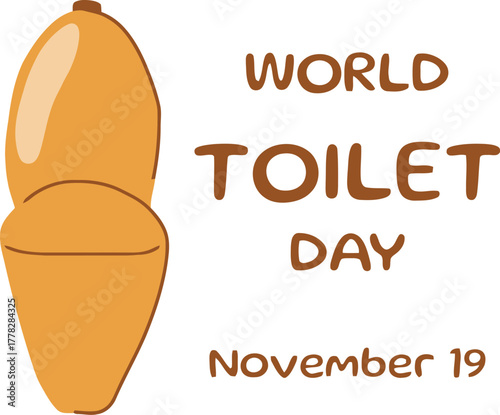 Promote World Toilet Day on November 19th with this engaging illustration to support sanitation awareness and global health initiatives, encouraging hygiene