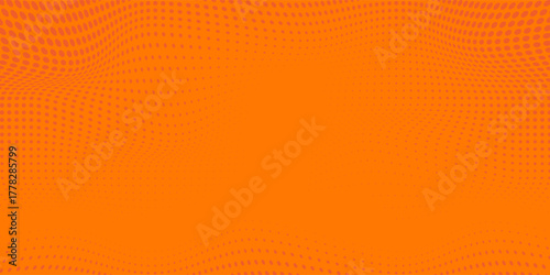 Dots halftone orange color pattern gradient texture with technology digital background