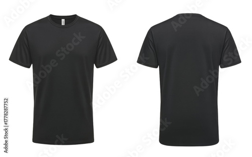 Black t shirt png, black t shirt front and back, t shirt mockup png, black tee mockup.