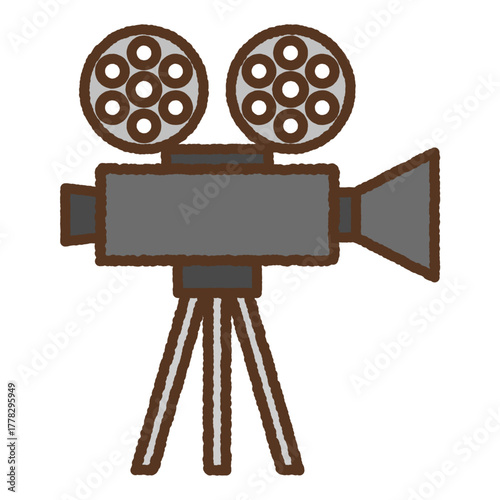 手書き風の単品アイコンイラスト　映写機