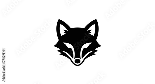 Sleek minimalist black fox head logo design for modern branding and wildlife concepts