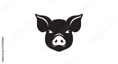 Stylized Pig Face Logo Concept for Butcher or Farm Brand Identity