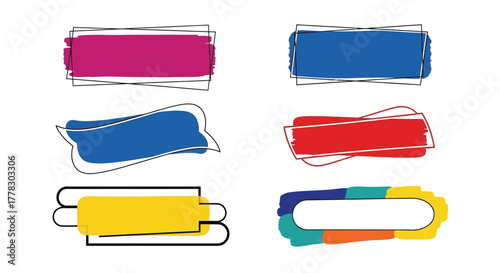 Colorful brush stroke banners vector graphic design illustration vector