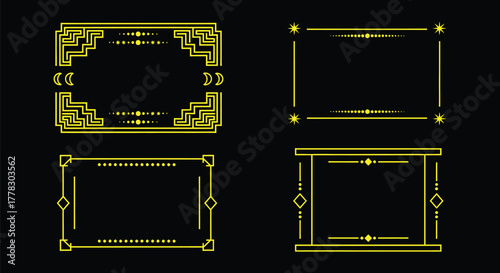 Vintage art deco frame vector collection for invitation design vector