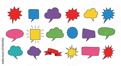 Speech bubbles vector set colorful communication chat design art vector