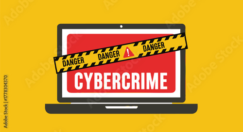Cybercrime danger security threat online safety computer protection vector