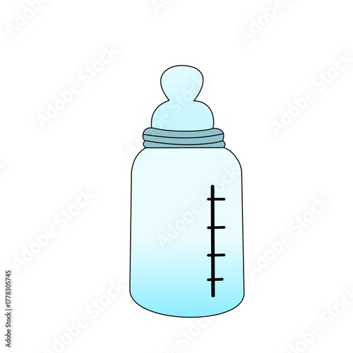 Baby Bottle Illustration: Feeding Time Graphic