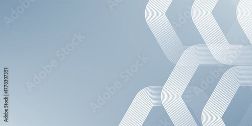 Abstract hexagon lines on gray background. Geometric stripe line art design modern. line art vector image.