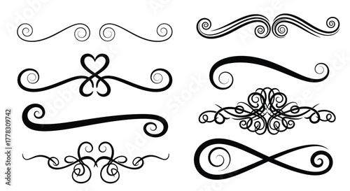 Download decorative flourish vector elements for graphic design use editable